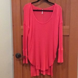 Free People Red waffle weave tunic